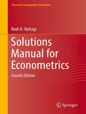 cover image of Solutions Manual for Econometrics
